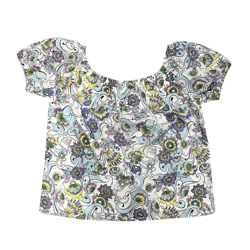 Janie & Jack girls cotton floral short sleeve top size 7 - Picture 2 of 4